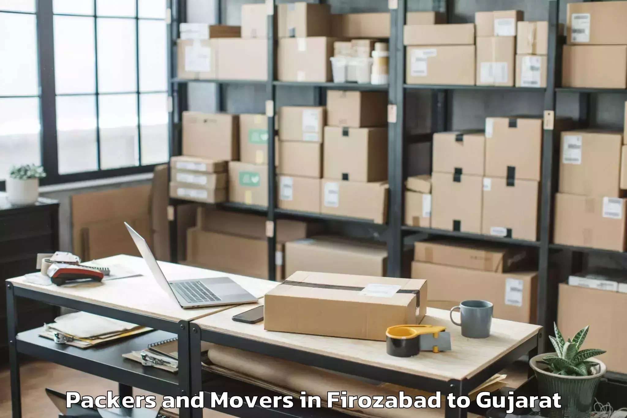 Hassle-Free Firozabad to Kandla Packers And Movers